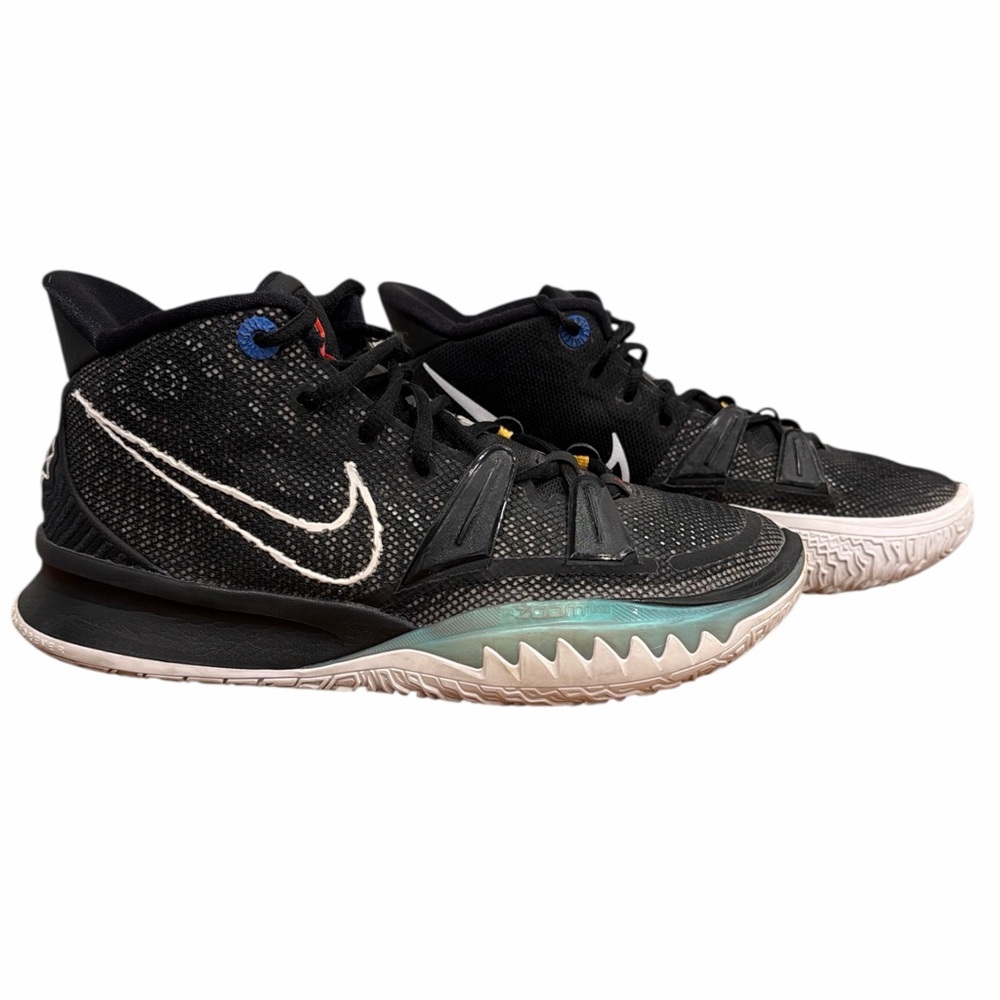 Nike Kyrie 7 “Brooklyn” Black White Basketball Shoes Men’s 9 EUC Streetwear - Picture 2 of 14